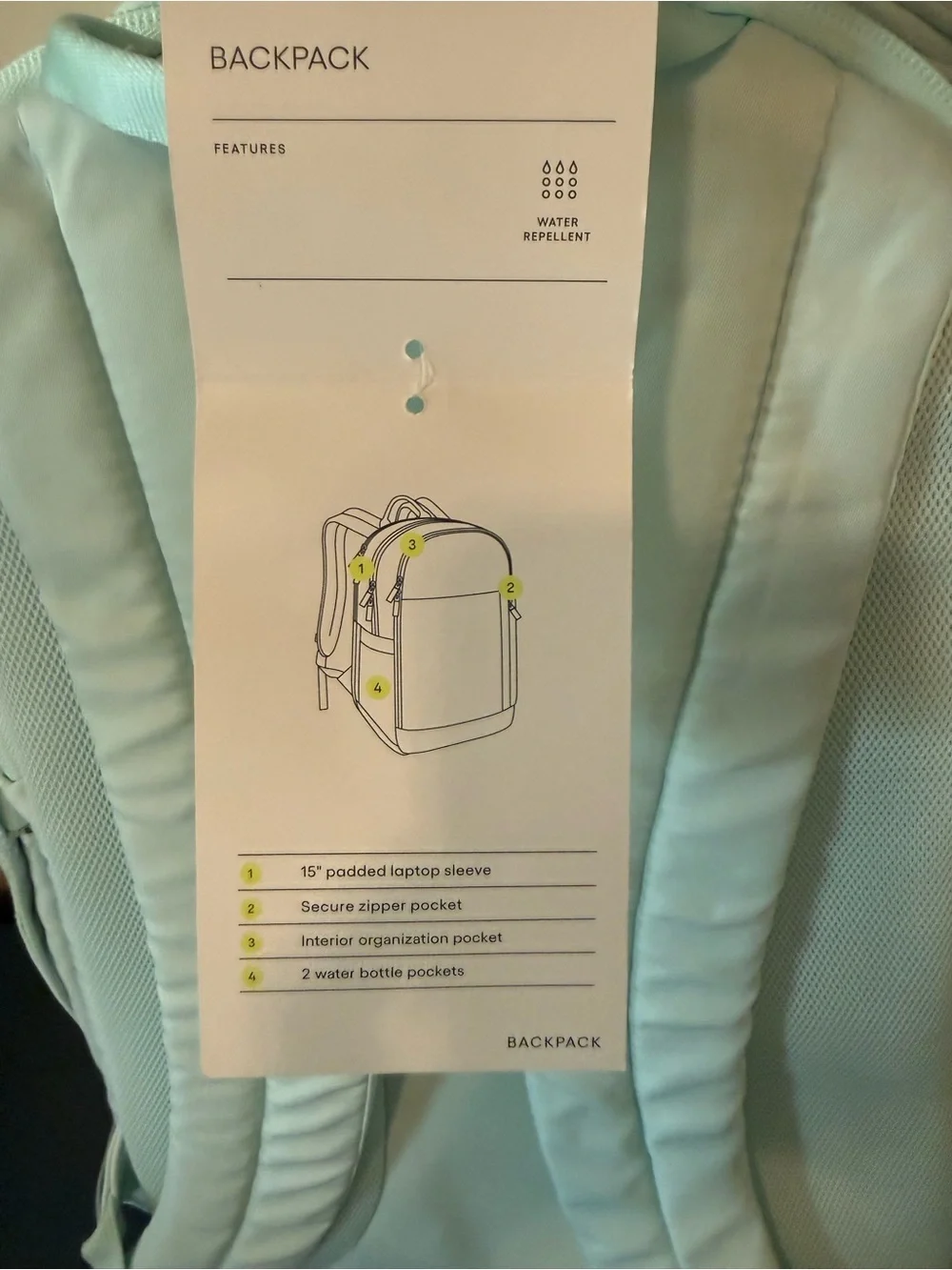 Men's Minimalist Light Mint Backpack